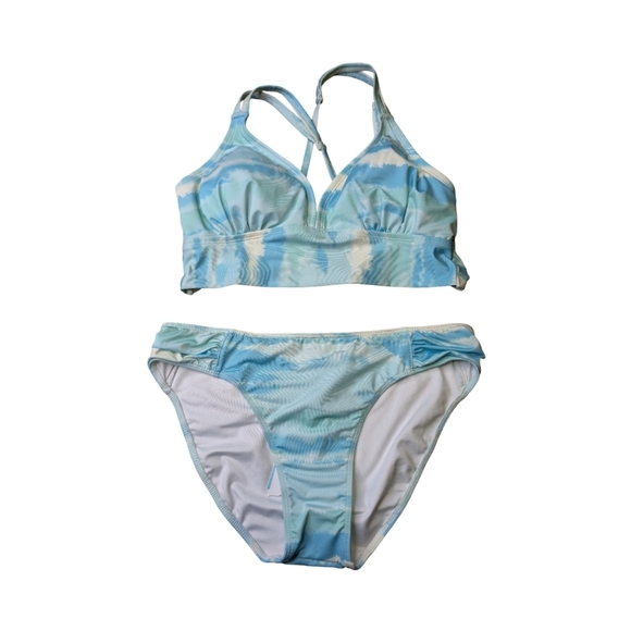 Quintsoul NWT Bikini Mid Rise Retro Bottoms/Crossback Lace Up Bustier Top Size S - Picture 3 of 13